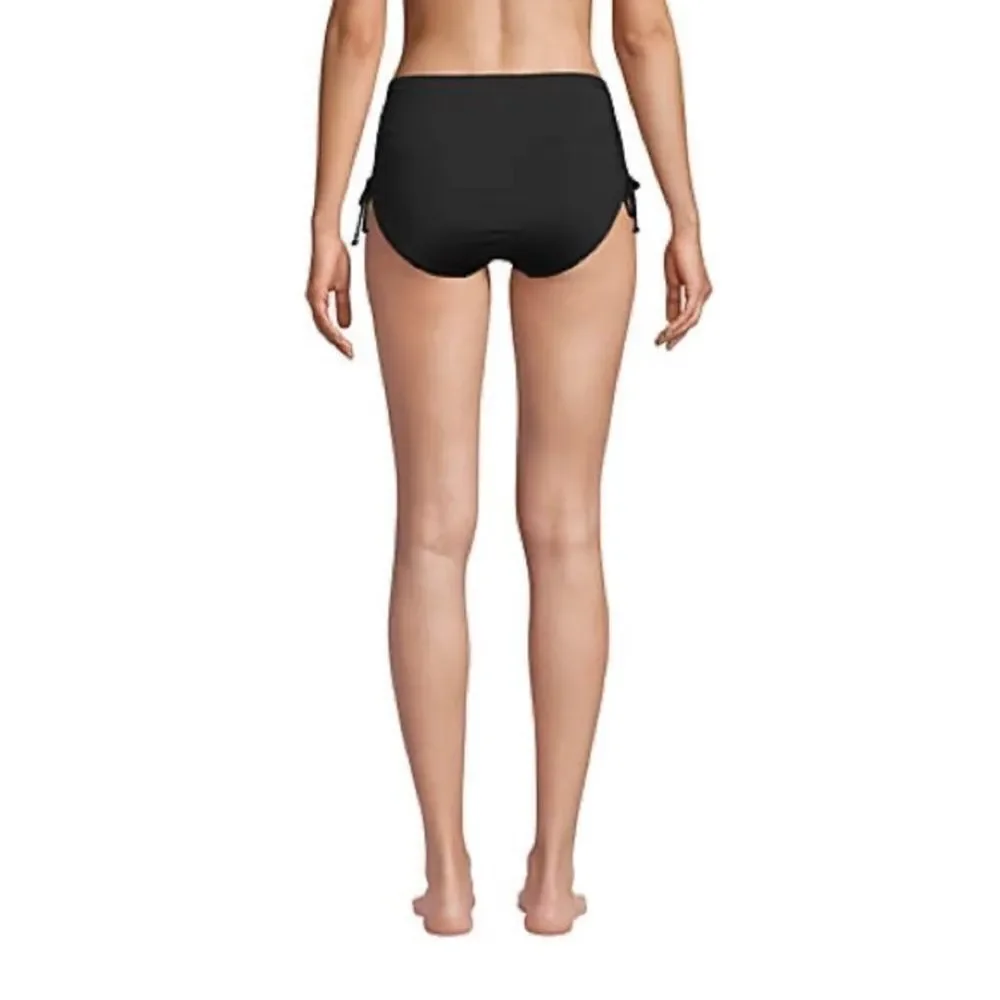 Land’s End adjustable sides high waist bikini bottoms black Small